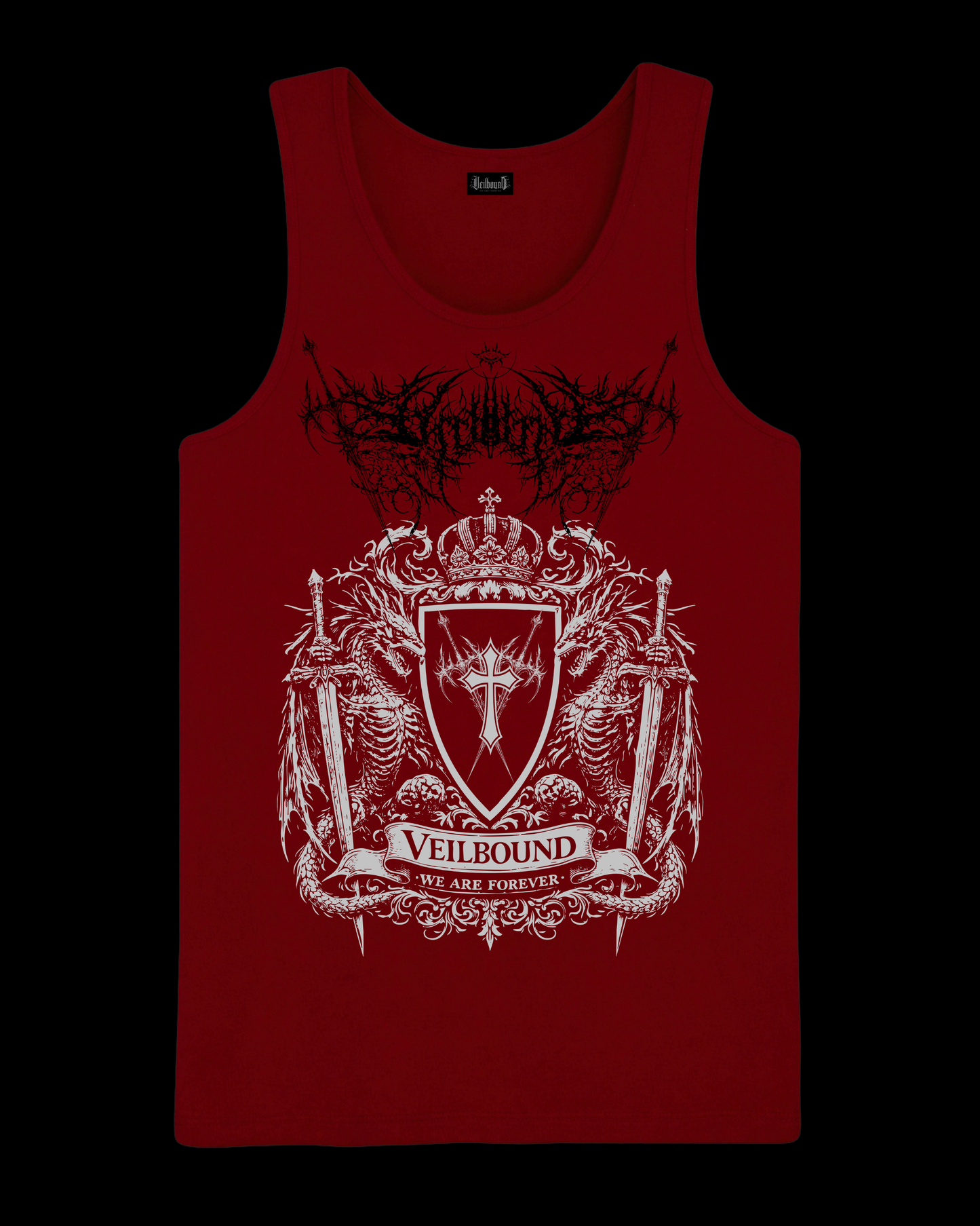 ETERNAL SOVEREIGN I RIBBED TANK Crimson Sacrament — 230 GSM Heavyweight Cotton