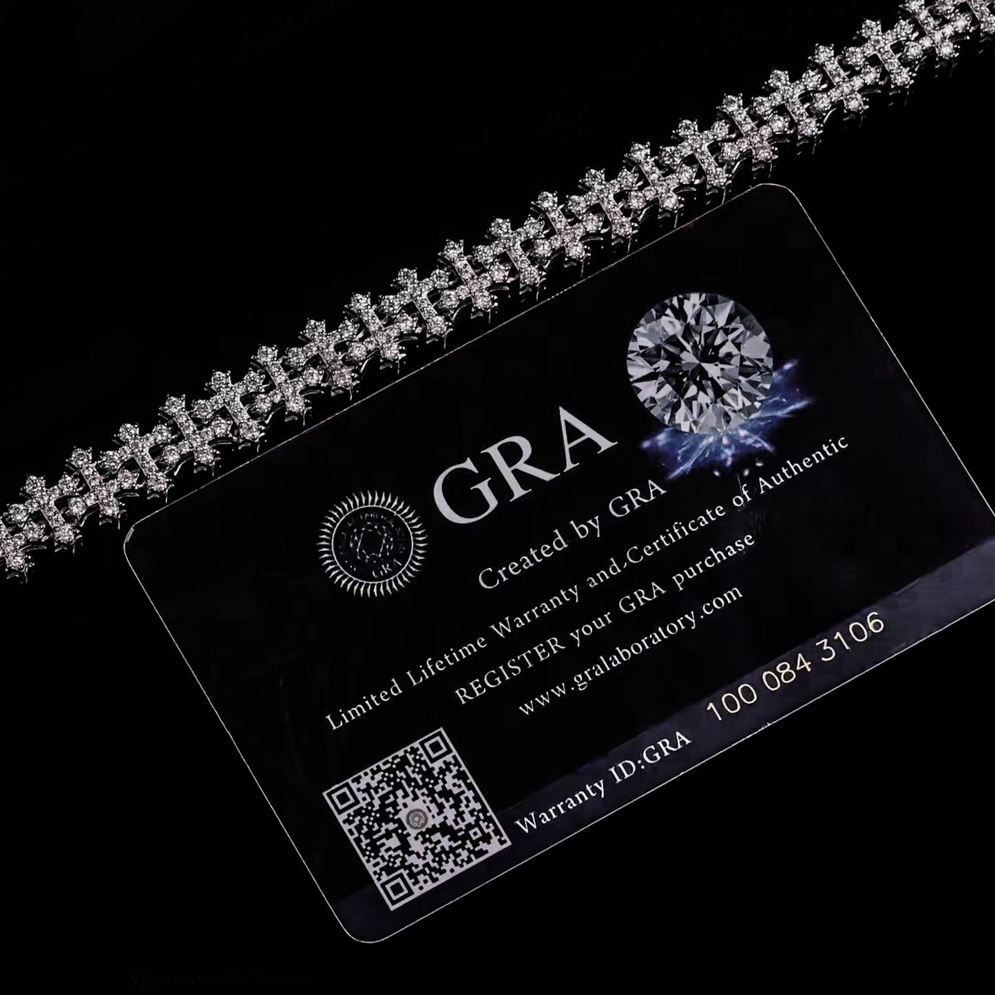 VEILBOUND / VVS MOISSANITE CROSSLINK BRACELET (925 SILVER) GRA CERTIFIED