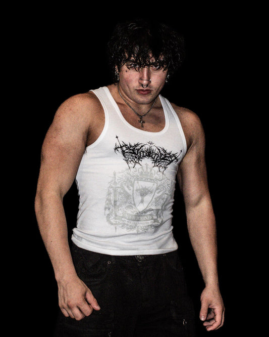 ETERNAL SOVEREIGN I RIBBED TANK Ivory Ash — 230 GSM Heavyweight Cotton