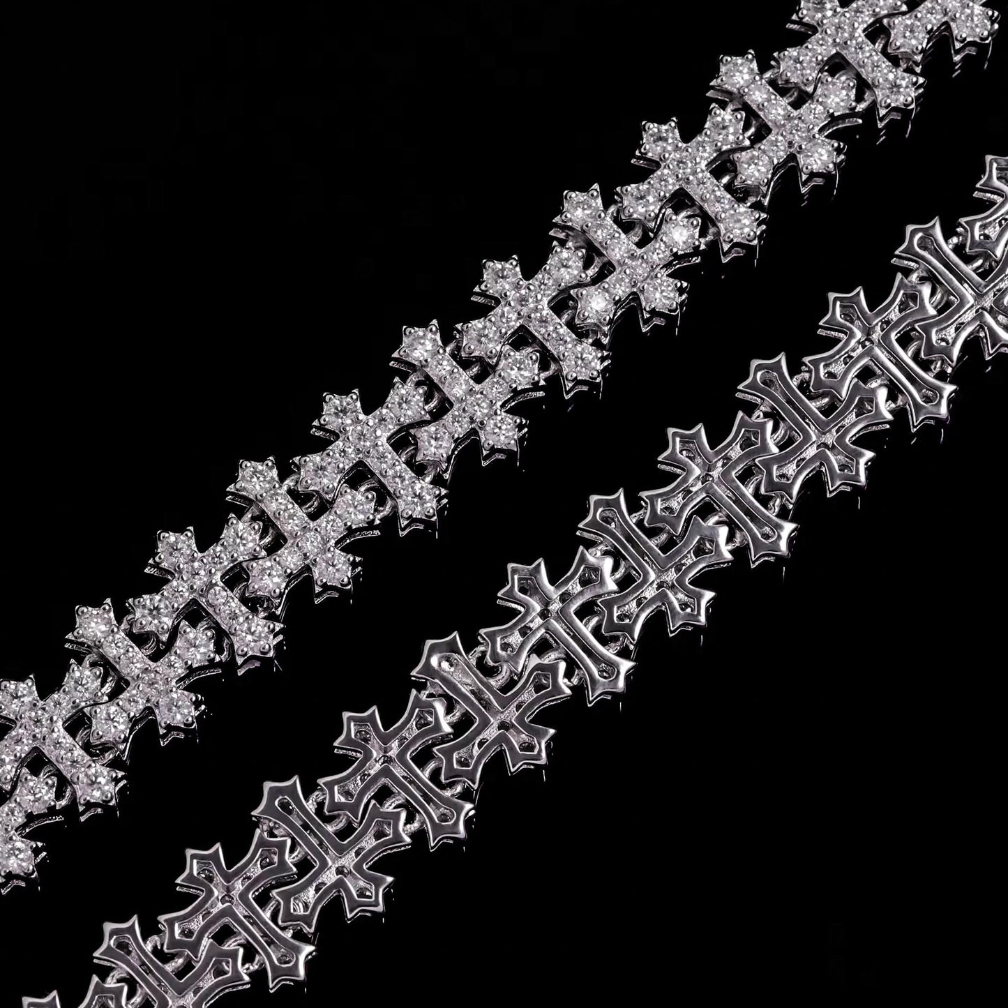 VEILBOUND / VVS MOISSANITE CROSSLINK BRACELET (925 SILVER) GRA CERTIFIED