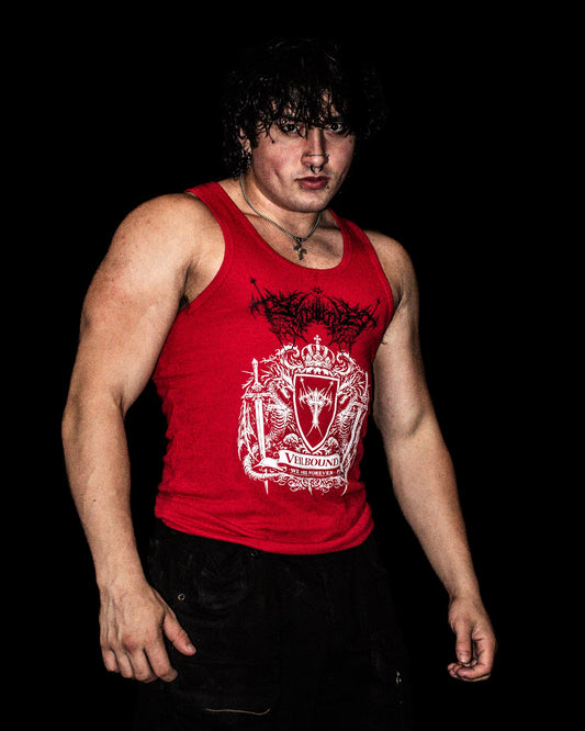 ETERNAL SOVEREIGN I RIBBED TANK Crimson Sacrament — 230 GSM Heavyweight Cotton