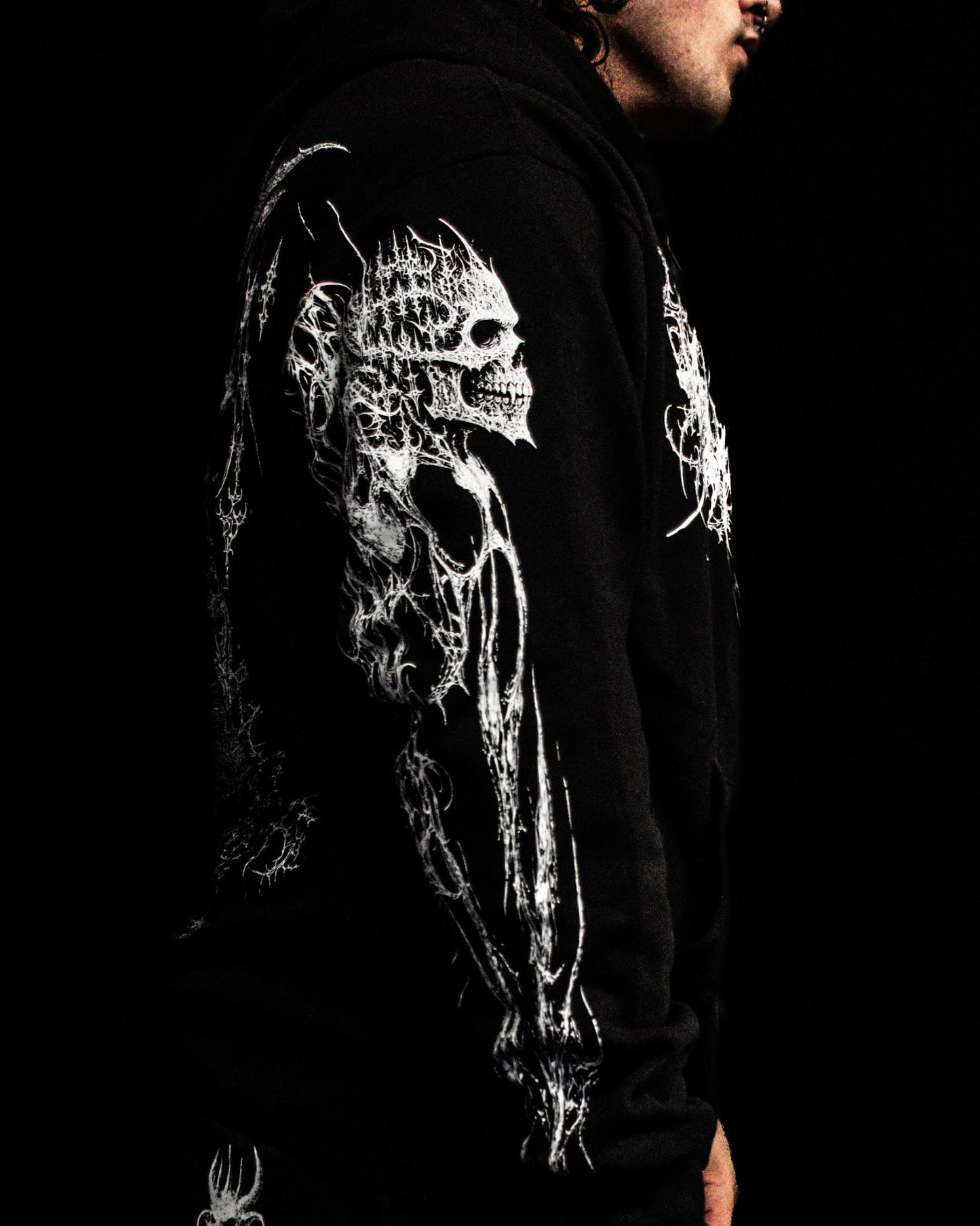 TFD I — SIGIL OF DUSK ZIP-UP HOODIE — 500GSM (Wraith Black)