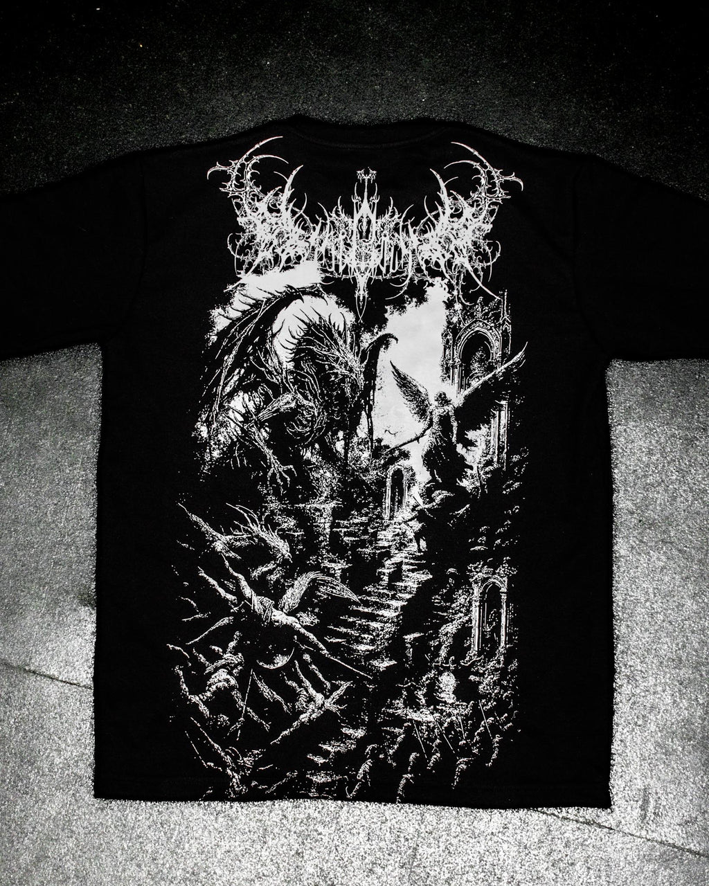 TFD I —  CATHEDRAL WAR TEE — 300GSM (Wraith Black)