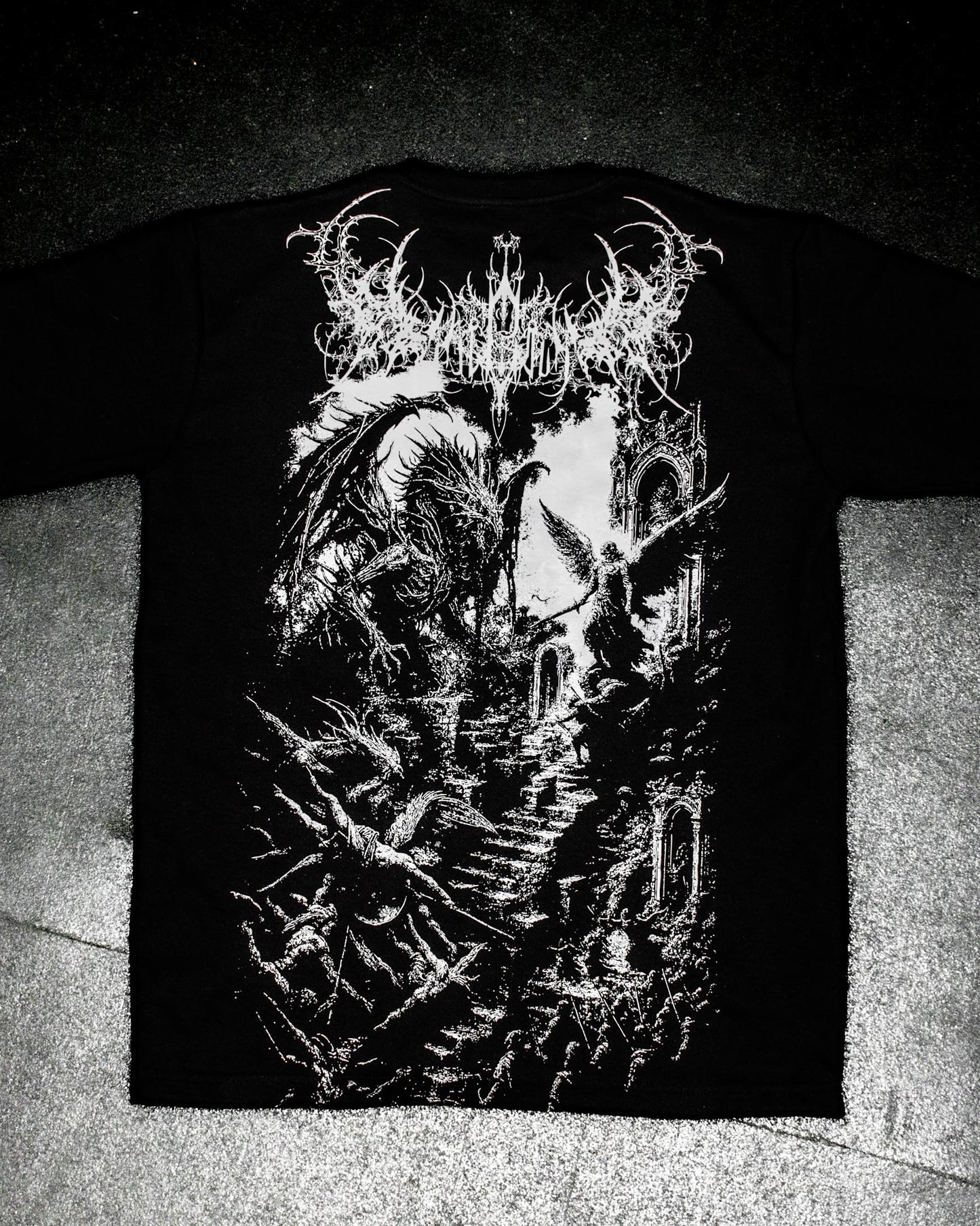 TFD I —  CATHEDRAL WAR TEE — 300GSM (Wraith Black)