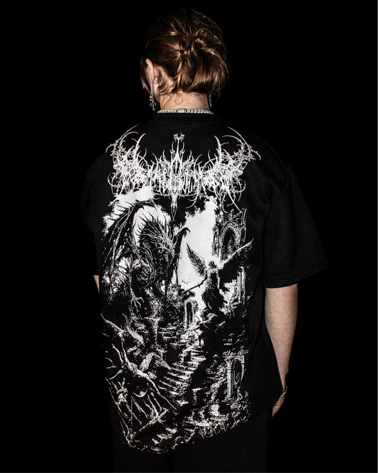 TFD I —  CATHEDRAL WAR TEE — 300GSM (Wraith Black)