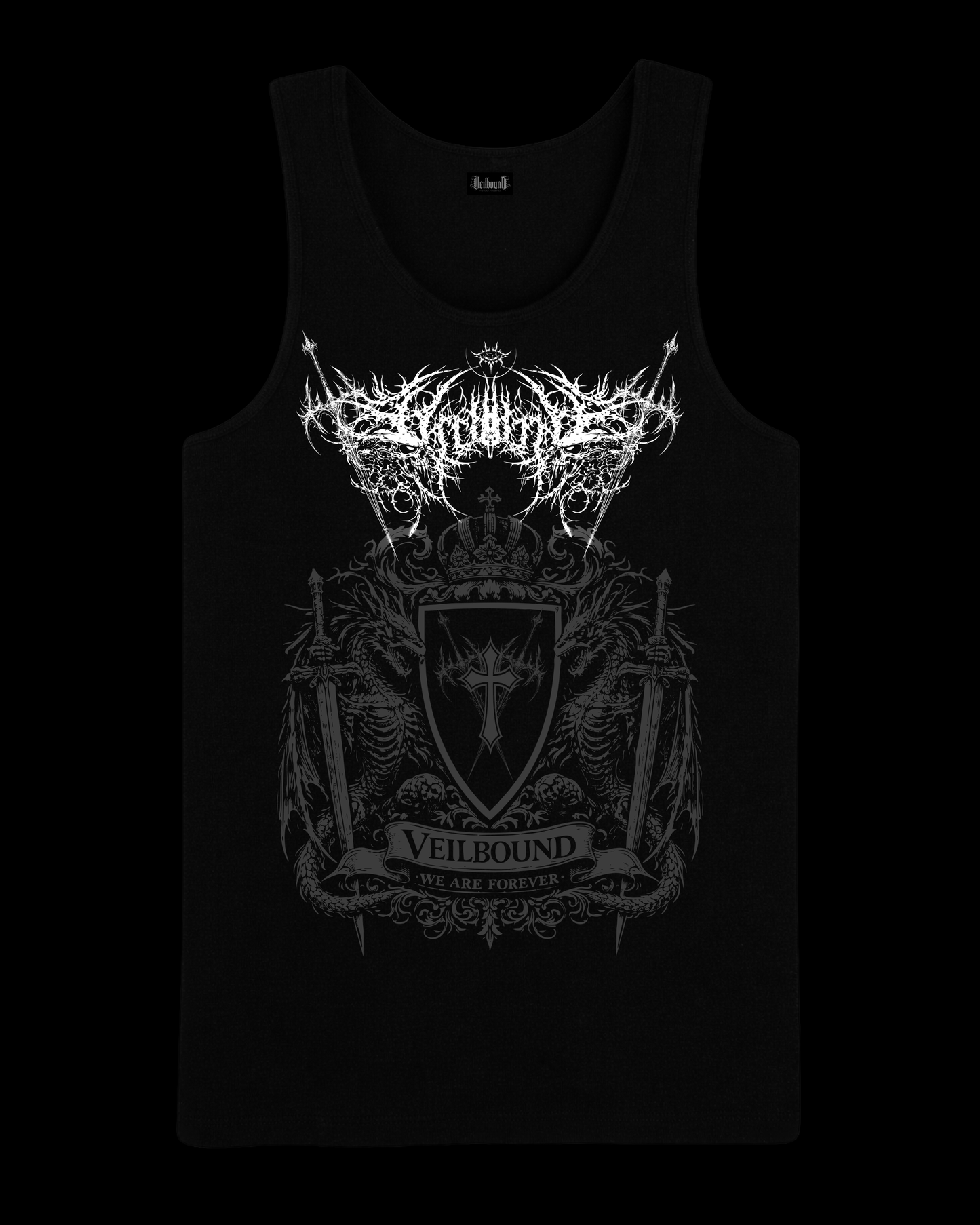 ETERNAL SOVEREIGN I RIBBED TANK
Wraith Black — 230 GSM Heavyweight Cotton