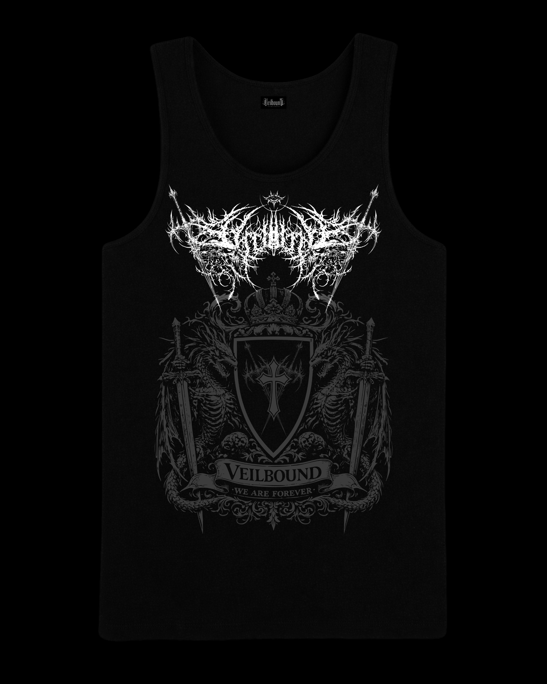 ETERNAL SOVEREIGN I RIBBED TANK
Wraith Black — 230 GSM Heavyweight Cotton