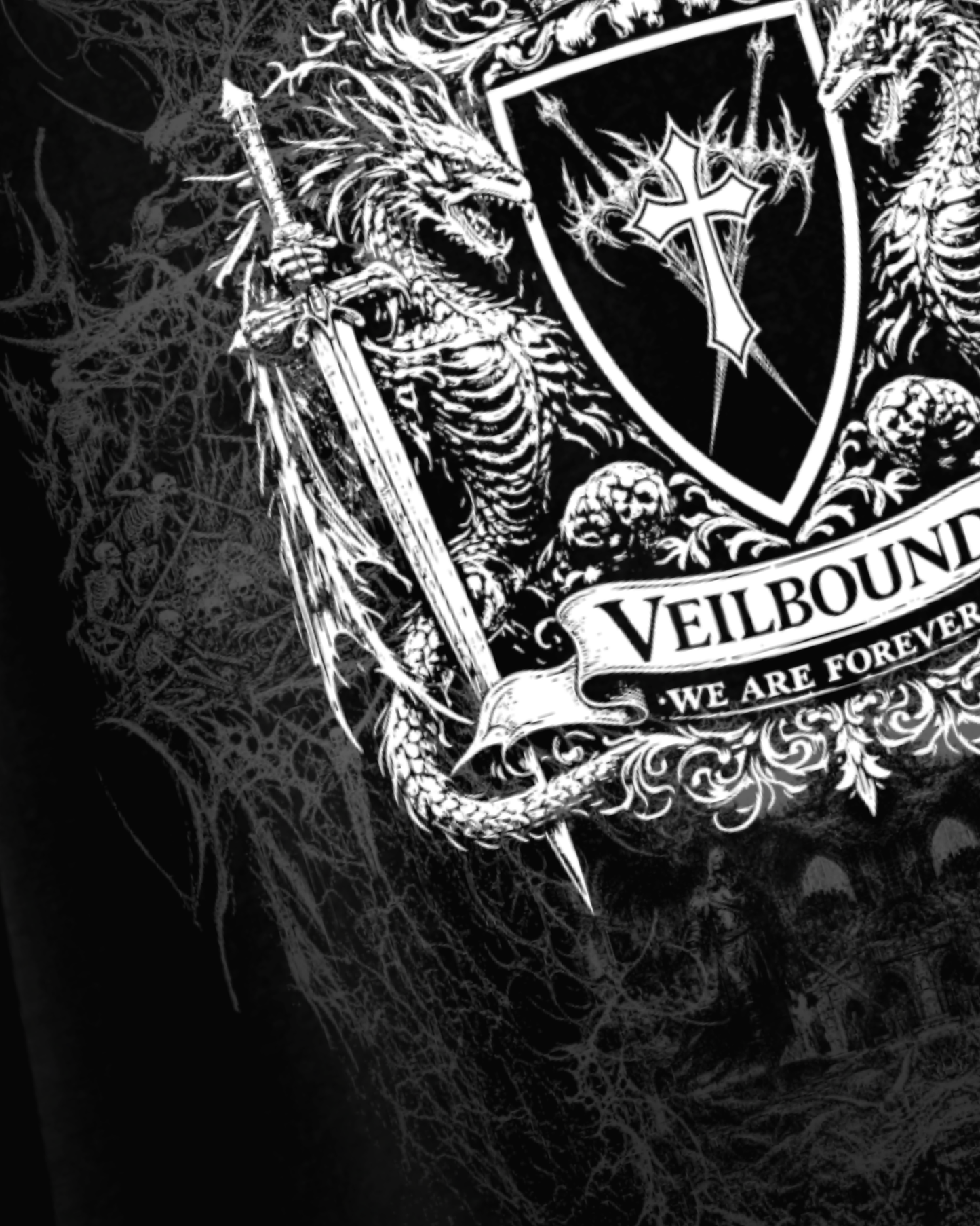 ETERNAL SOVEREIGN I — Wraith Black 300 GSM Heavyweight Oversized Shirt