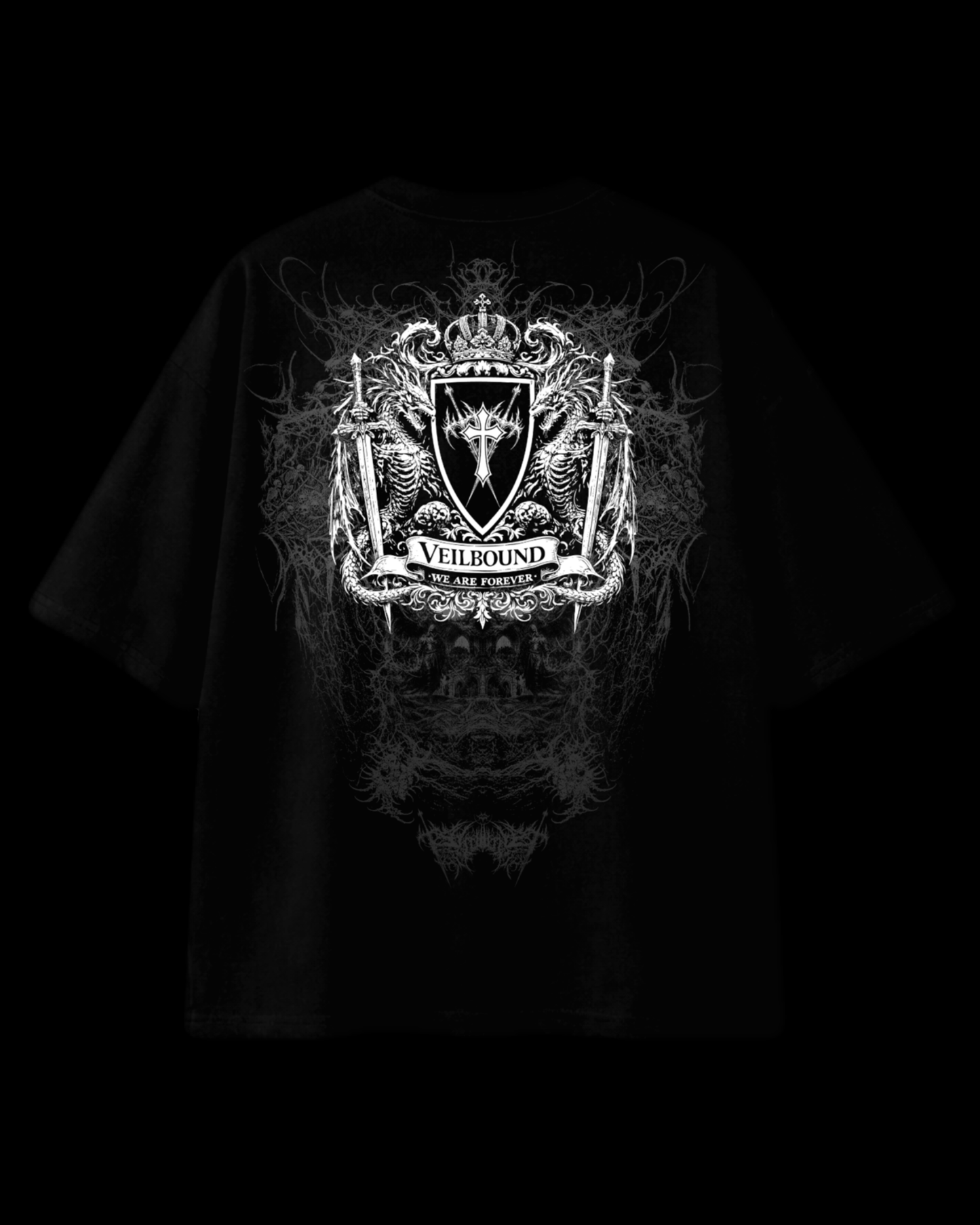 ETERNAL SOVEREIGN I — Wraith Black 300 GSM Heavyweight Oversized Shirt